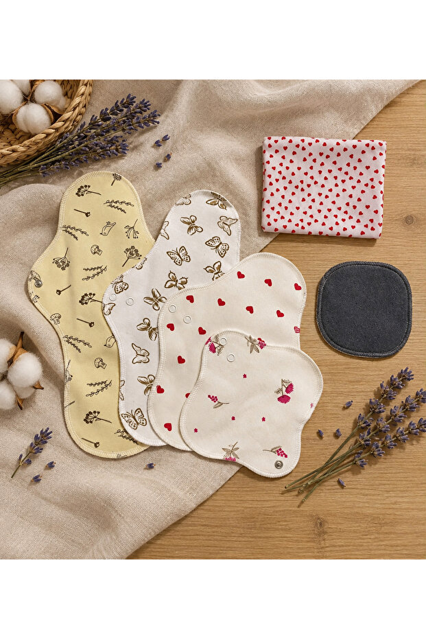 Washable Natural Women's Pads Trial Set (Xl, Night, Normal, Daily, Bag)
