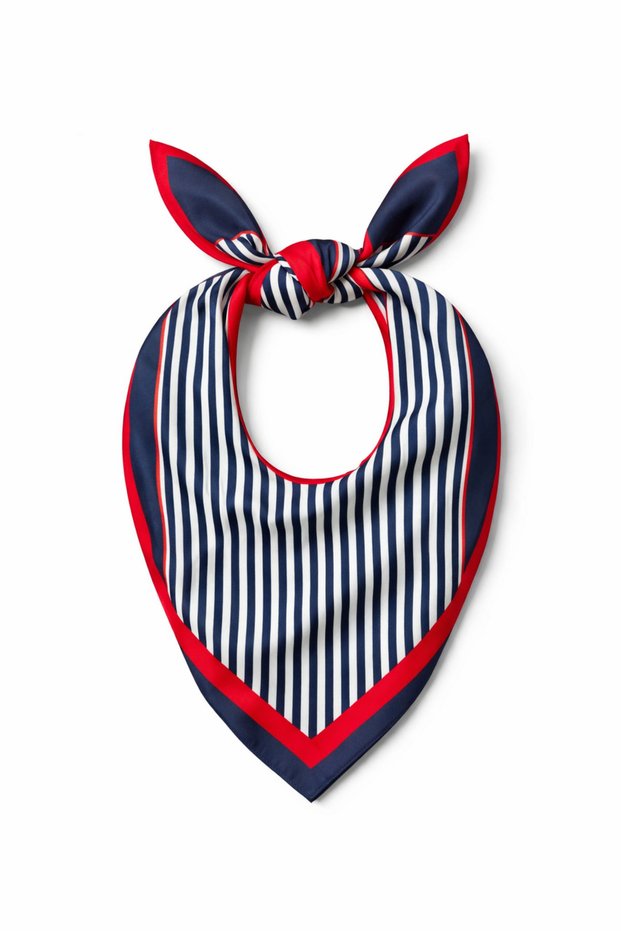 Foulard Bandana Women's 50X50 Square Scarf Rayon Italian Stitched Neck Scarf Hair Bandana