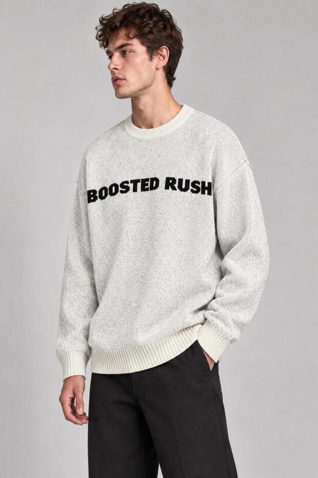 Half Oversize Printed Winter Sweater Dp 16651_10071
