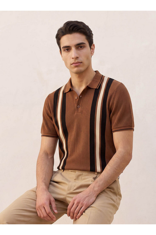 Basics Striped Ottoman Polo T-shirt