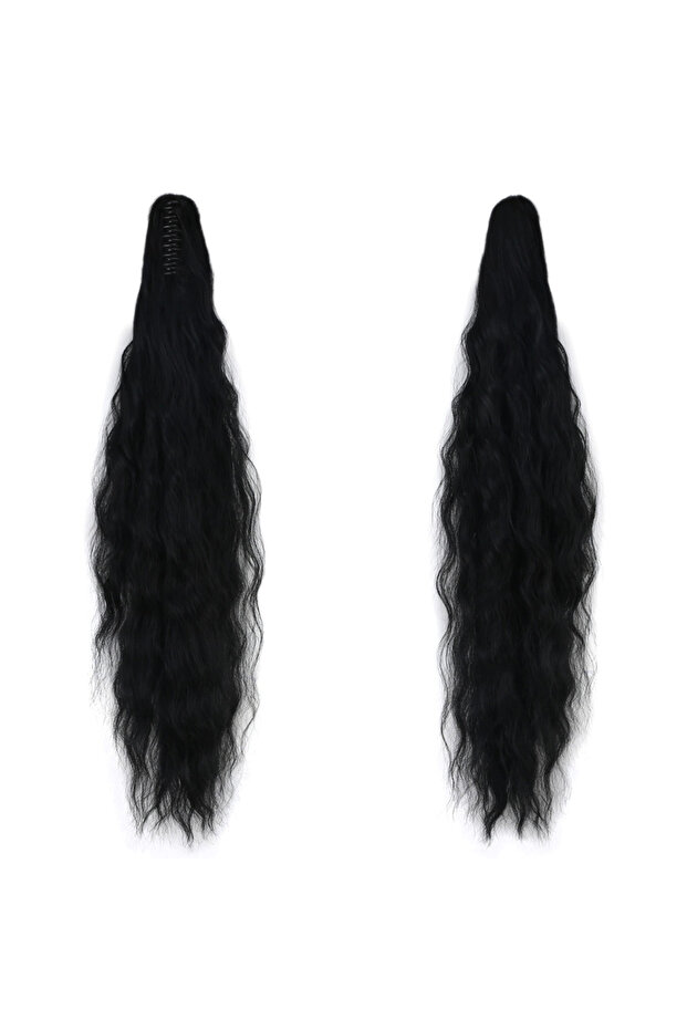 Buckle-Strapped Layered Cut Daal Ponytail / Black