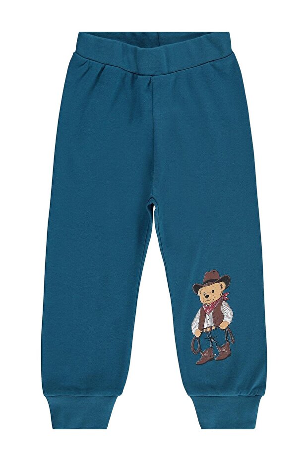Bear Printed Sweatpants for Ages 2-5 - Green