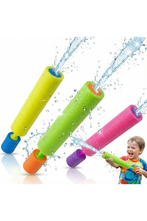 Foam Water Blaster 3 Pack, Pump Action Water Guns for Kids, Soft EVA Floating Water Soaker Toys for Pool & Beach, Up to 9 m (30 ft) Range, Ages 3+