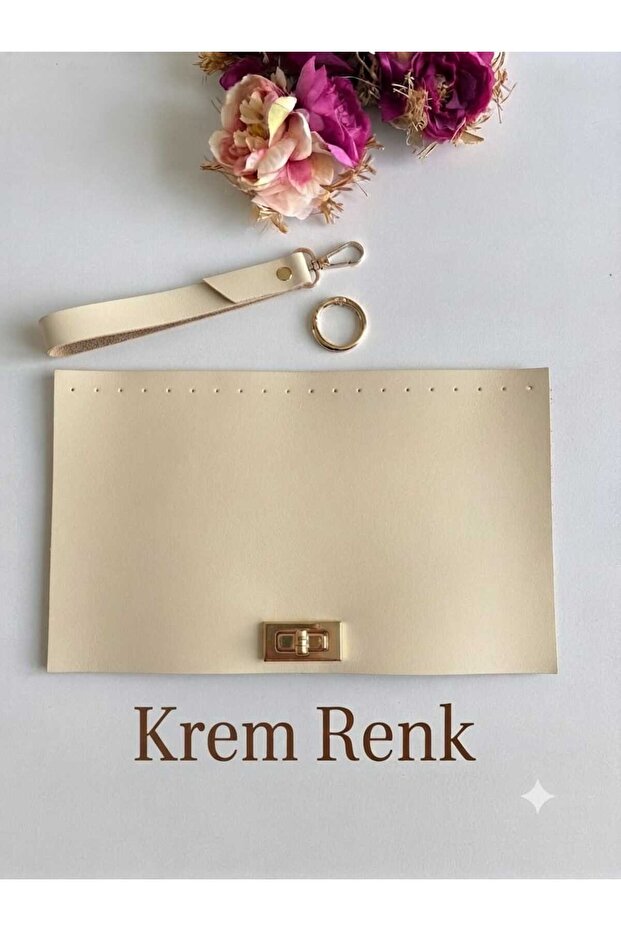 Faux Leather Set for Clutch Bag, Knitted Bag Set