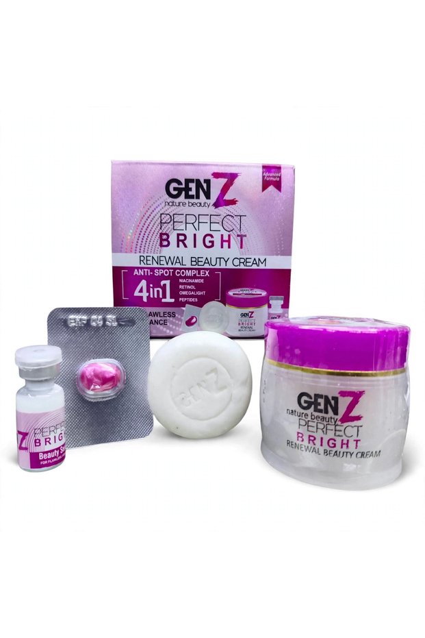 Gen Z 4-in-1 Nature Beauty Renewal Cream | Niacinamide, Retinol & Peptides | Brightening Night Skincare Set