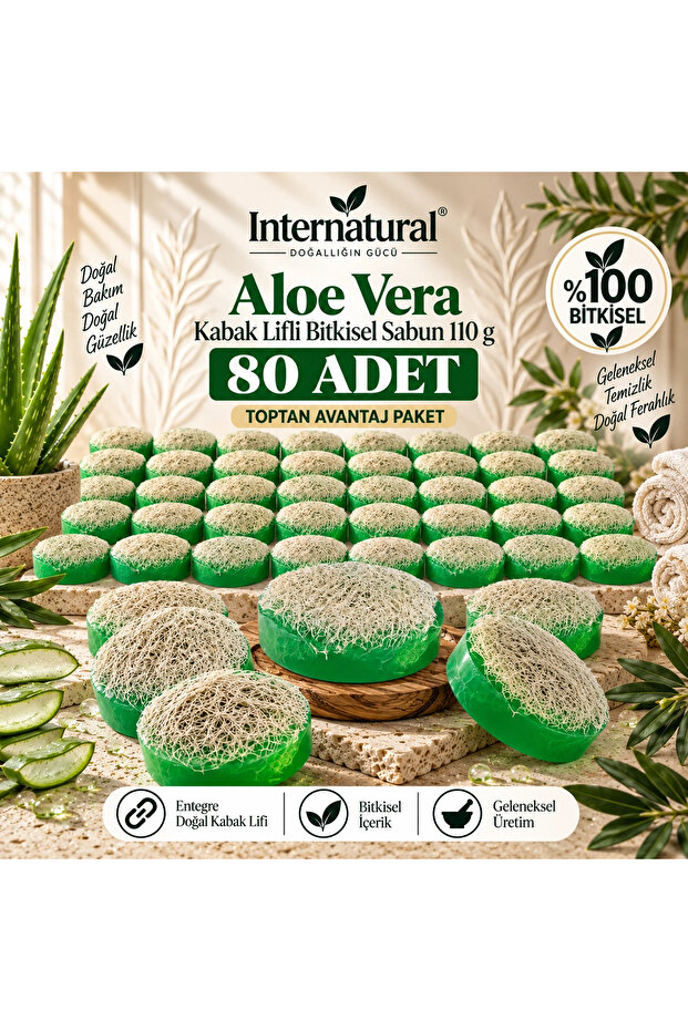 Internatural Aloe Vera Pumpkin Fiber Herbal Soap 80 Pack (80 X 110 g)