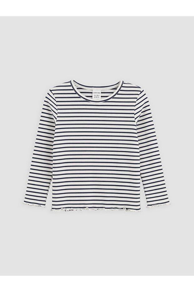 Zero Roba Collar Striped Baby Girl T-Shirt from Uzg Store for Style Enthusiasts