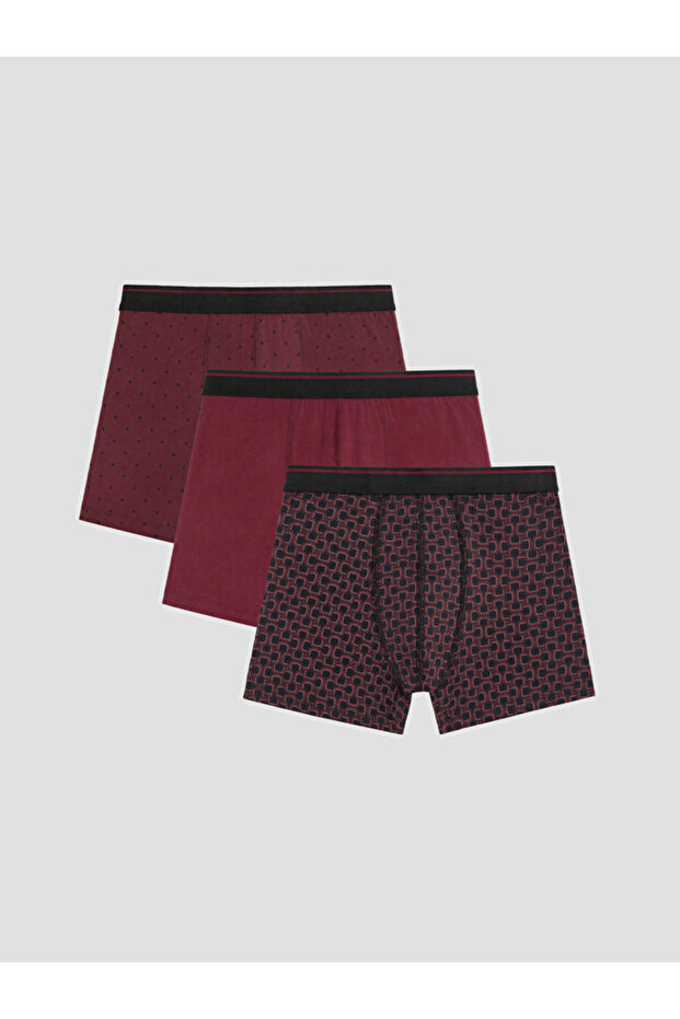 Rmz Gi̇yi̇m Farkiyla Cotton Flexible Men's Boxer 3-Pack