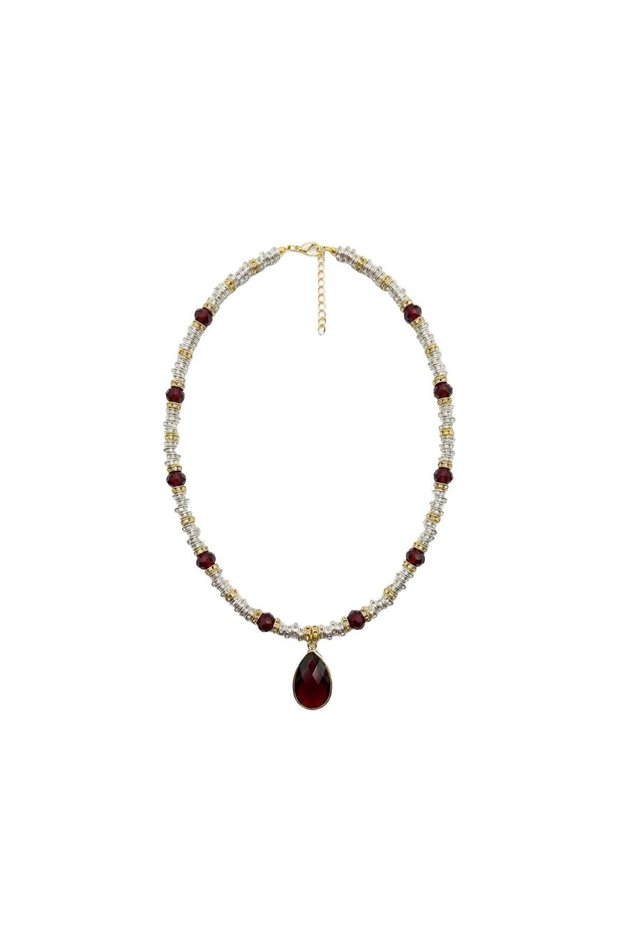Gem Drop Kolye - Bordo