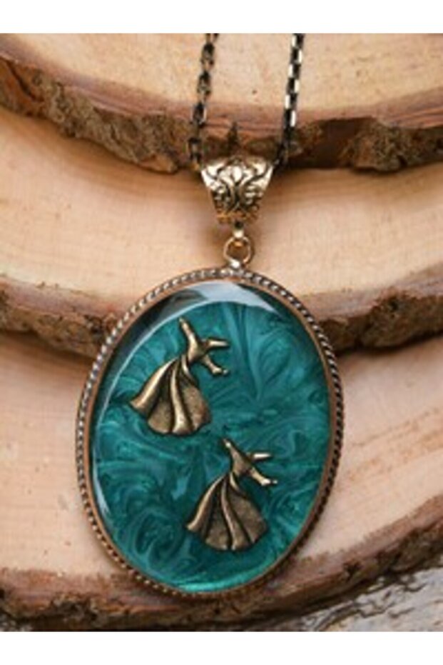 Two Semazen Hand Made Pendants - Green -