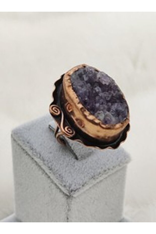 Hastaş Amethyst Handmade Ring - Purple -