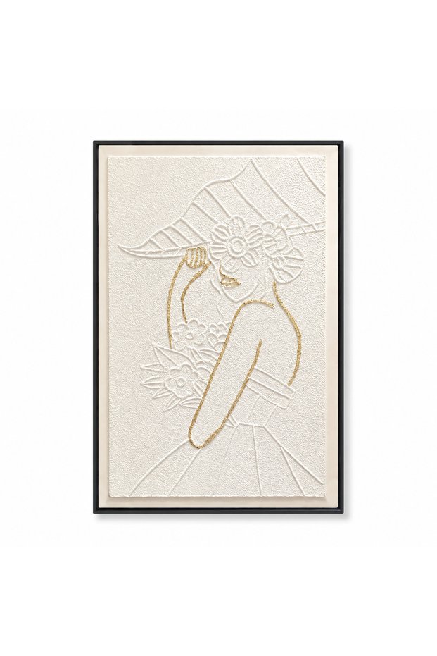 لوحة ديكور فاخرة بإطار أسود مقاس 100 × 150 سم