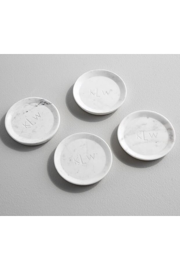 White Marble Coasters, Handmade and Natural Marble
