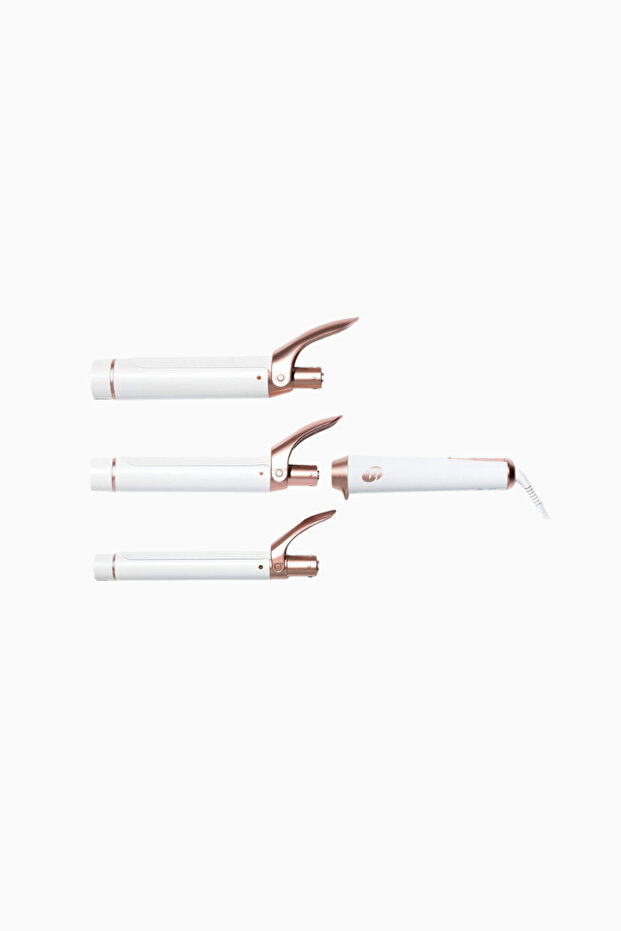 Twirl Trio, Professional Curling Iron with Three Interchangeable Barrels - White