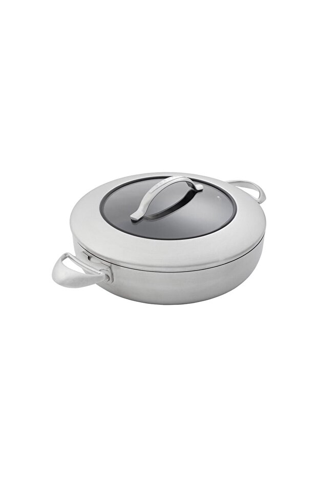 Ctx Chef's Pan with Cover, Optimal Heat Distribution, Patented Non-Stick Surface 28 cm