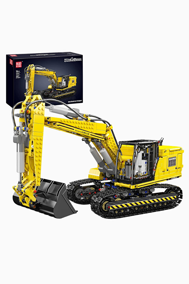 2169-Piece Motorized Rc Engineering Vehicle Set with Engineering Excavator App Control - Yellow