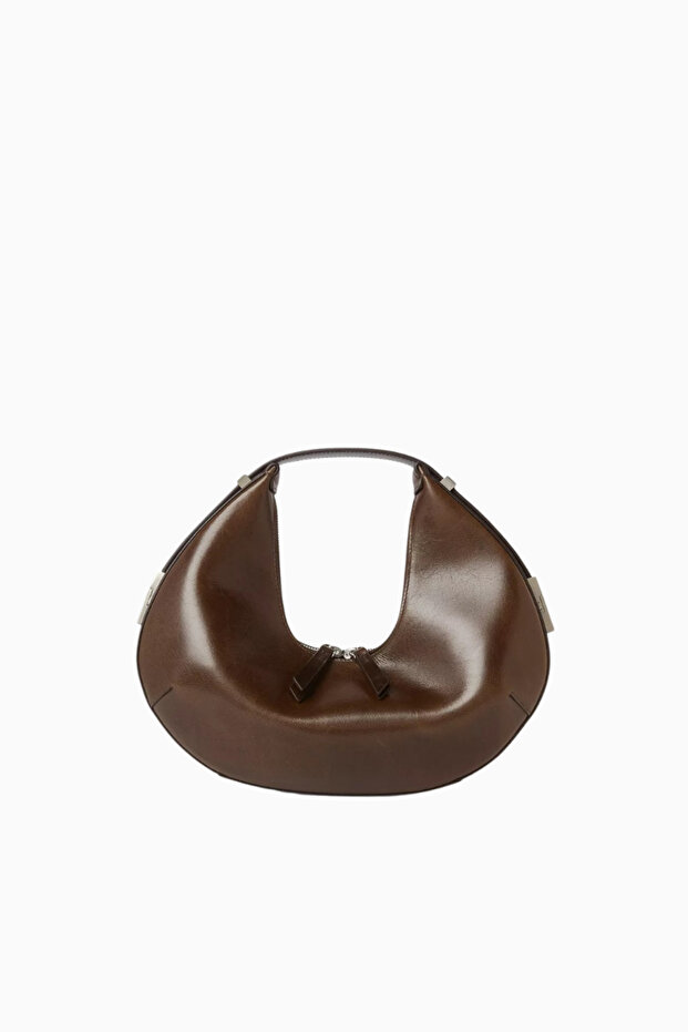 Small Toni Hobo Shoulder Bag Brown Leather, Stylish and Timeless Korean Design - Brown
