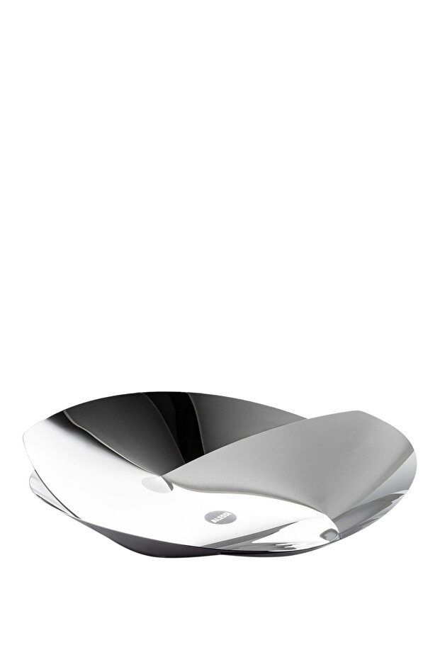 38 cm Bowl, Sculptural Form, Shiny Stainless Steel Design