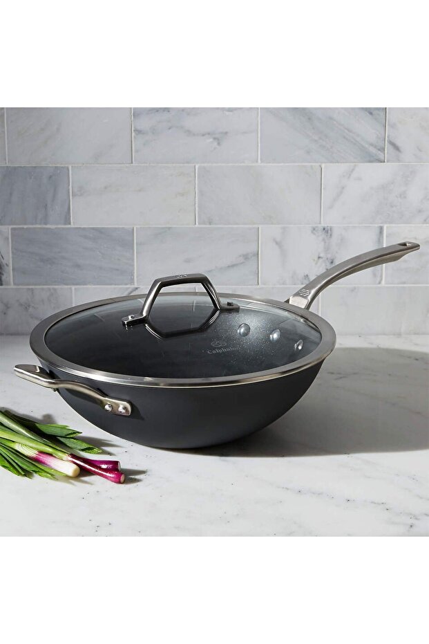 Signature 12" Flat Bottom Wok Pan, Nonstick and Durable, Modern Cooking Wok