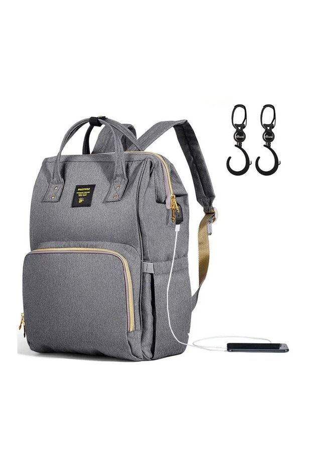 Diaper Bag with USB + Hooks, Comfortable and Durable for Babies 0-6 Months