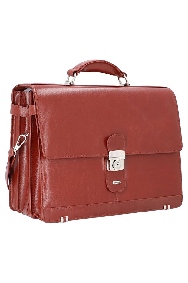 Mocca Leather Aktentaş 38 cm with Laptop Compartment Brown 1.54 kg