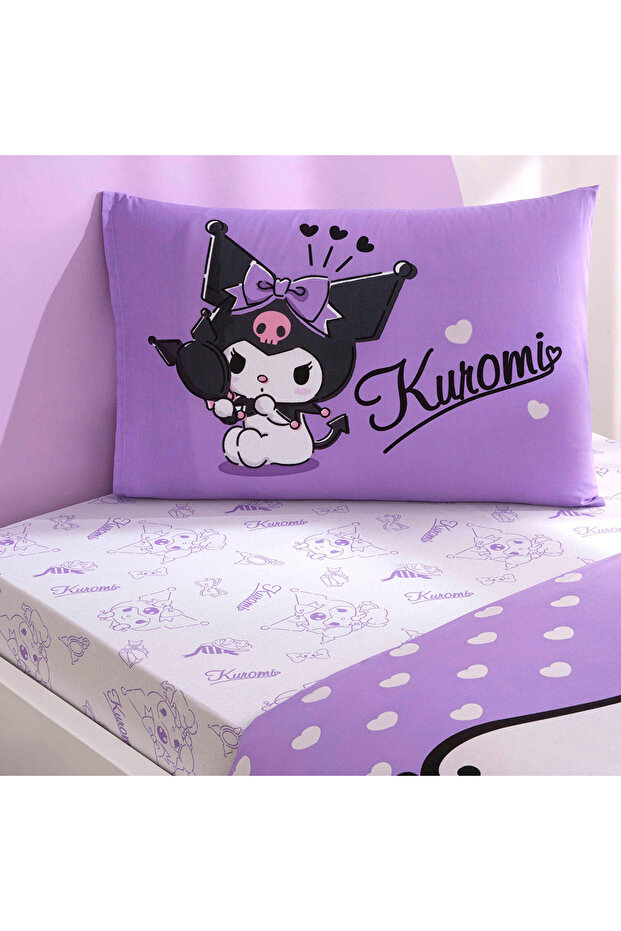 Out Zorluteks Kuromi Model Single Cotton Fitted Sheet Set 2 Pieces (100X200 cm Sheet Series)