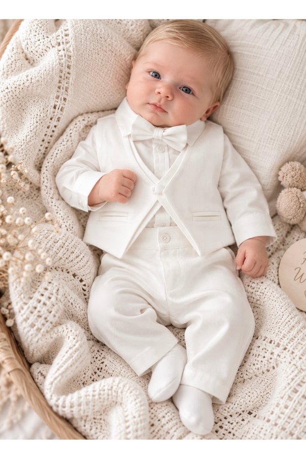Baby Boy Top Buttoned Vest Tuxedo Mevlüt Set Baby Suit Newborn