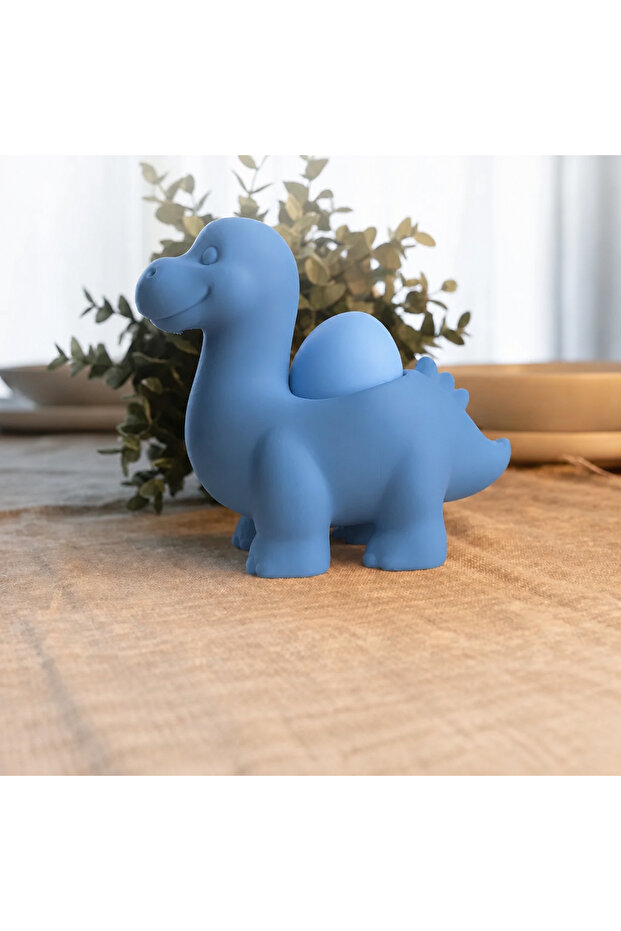 3D Printed Dinosaur Egg Cup - Cute Eggosaurus Egg Holder-Blue
