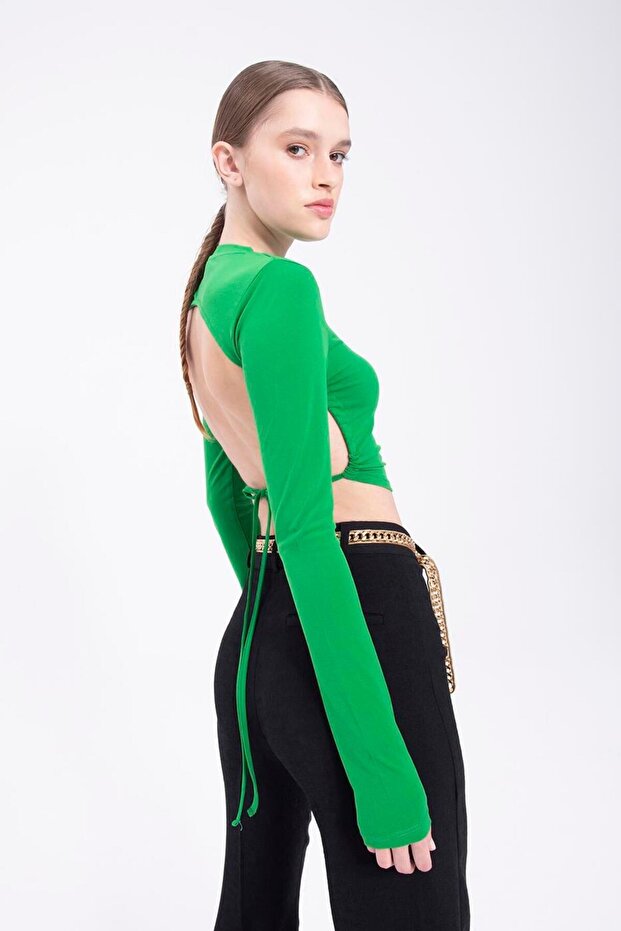 Sırt Dekolteli Crop Top