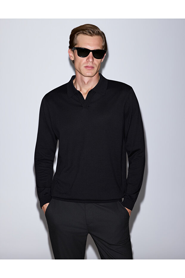 Black Regular Fit Sweater 50330182-Vr046