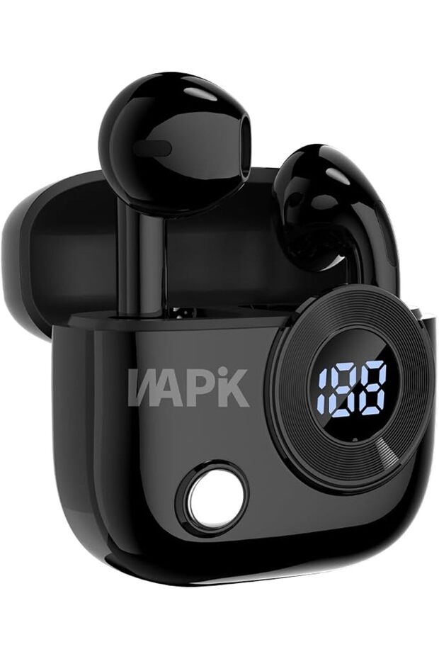 سماعات أذن لاسلكية من العلامة التجارية الكورية Wapik R6، بلوتوث 5.4، مشغل صوت 13 مم، باس عميق، ميكروفون عالي الدقة بدون أسلاك