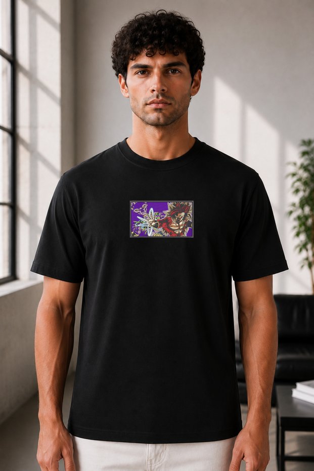 Unisex Oversize Dragon Ball Goku Embroidered Anime T-Shirt 100% Cotton