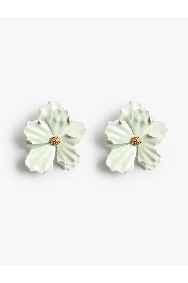 Large Size Steel Flower Earrings