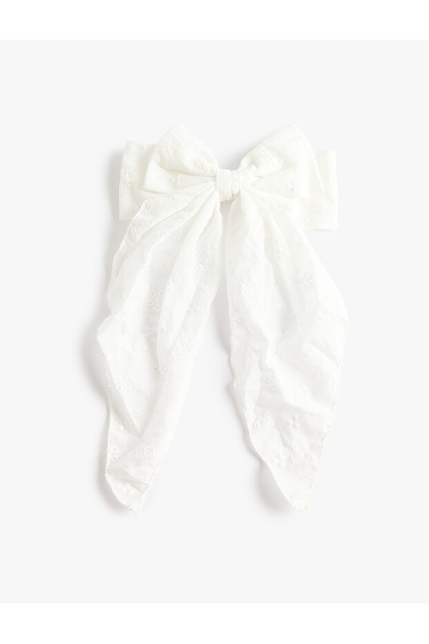 Embroidered Bow Clip Hairpin