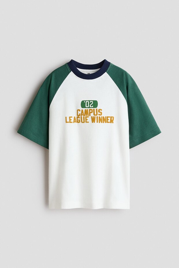 Baskı Motifli Reglan Tişört