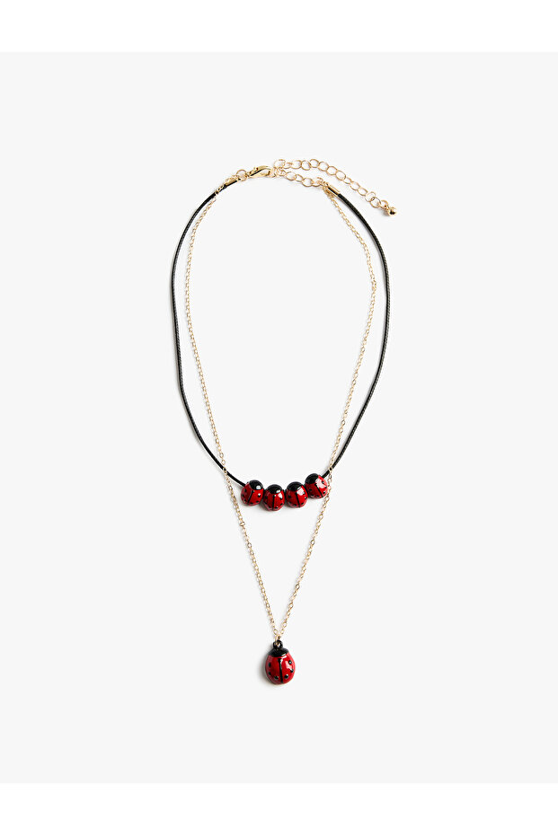 Multi Steel Mixed Ladybug Necklace
