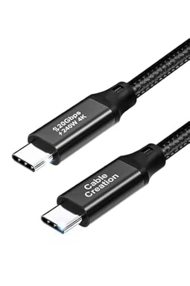 كابل CableCreation بطول 1.64 قدم، USB3.2 GEN2x2 من النوع C إلى C، كابل فيديو USB C بدقة 4K
