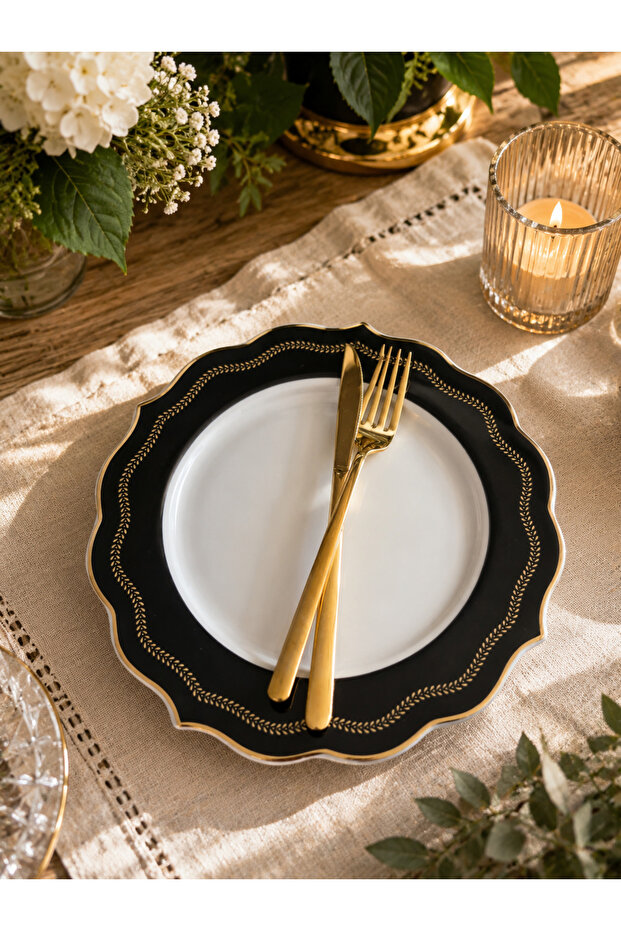 Gold Gilded Cake Plate for 6 People 19cm
