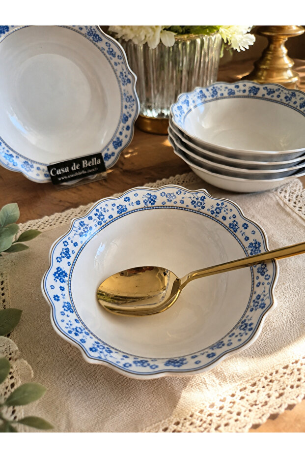 Gold Gilded Dinner Plate for 6 People 21cm