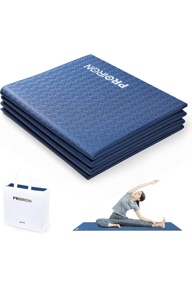 Yoga Mat Folding Travel Exercise Mat Non Slip Double-Sided Professional Pilates Mat Foldable