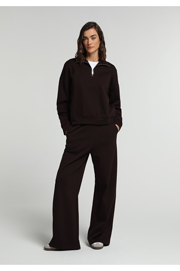 Regular Fit Mid Waist Straight Women's Purple Sweatpants