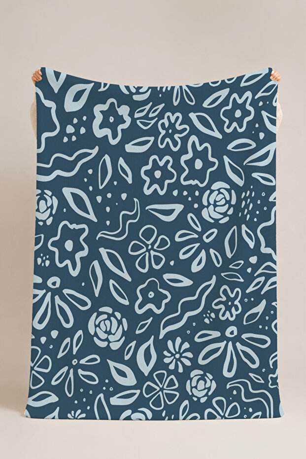 Sky Bloom Floral Multi-Purpose Fleece Blanket & Coverlet