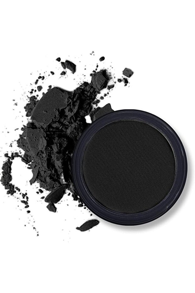 Black Matte Eyeshadow & Eyeliner Palette, Single Black Smokey Pressed Powder Eye Shadow Makeu