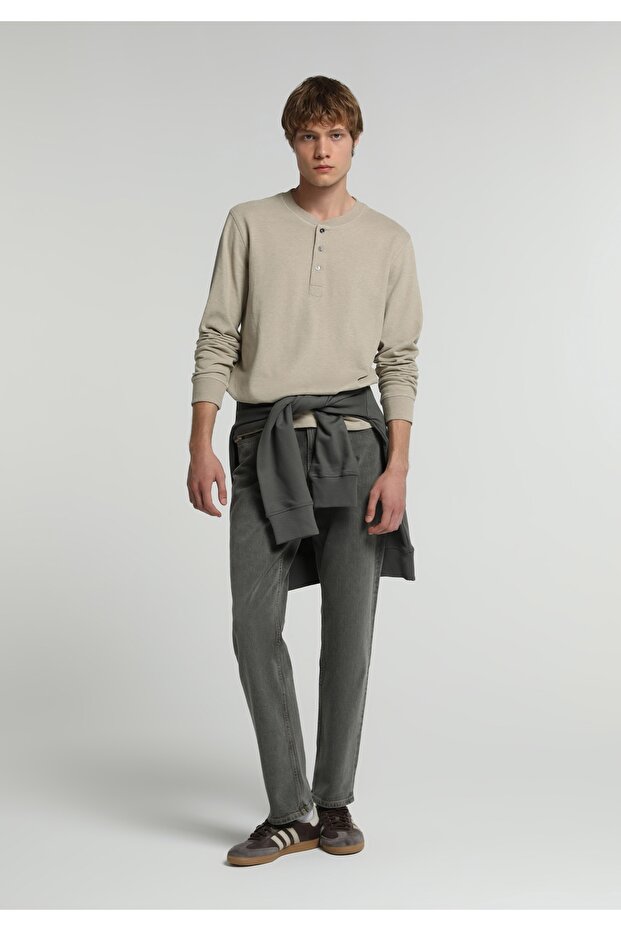 Relaxed Straight Fit Men's over Dyed Denim Jean Pants
