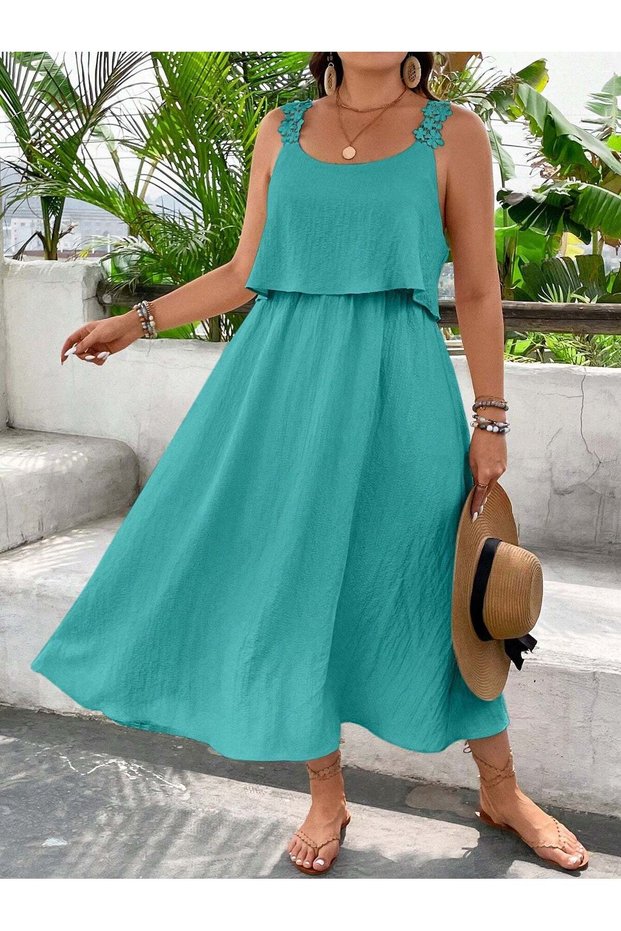 Rochie midi, verde - 0XL