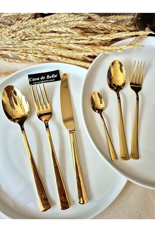 Gold 36 Piece Cutlery Set for 6 People