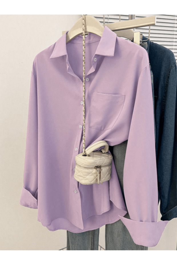 قمصان وبلوزات نسائية بقصة عادية