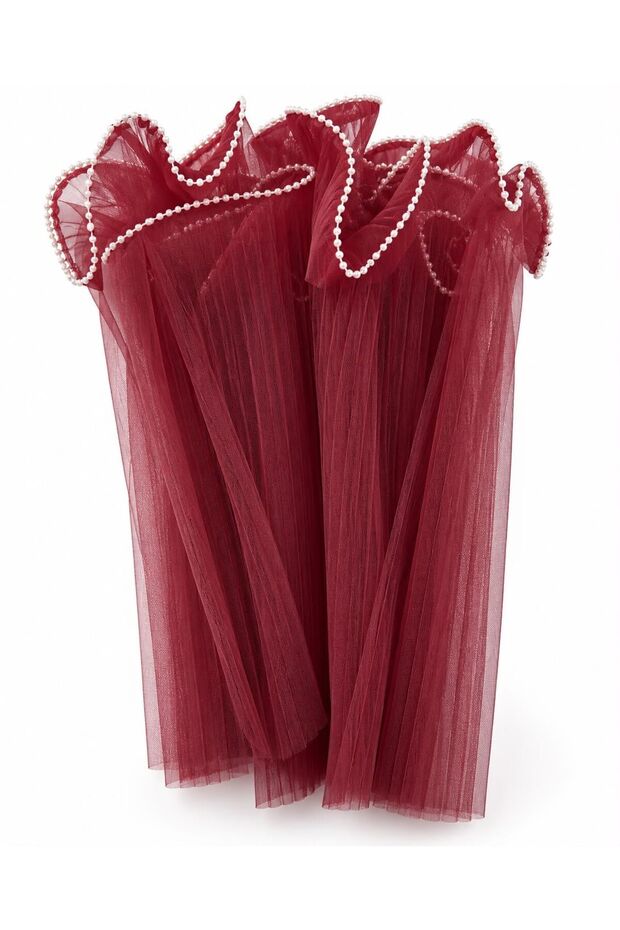 Pearlized Bouquet Wrapping Tulle – 28 cm X 3.80 Meters - Burgundy
