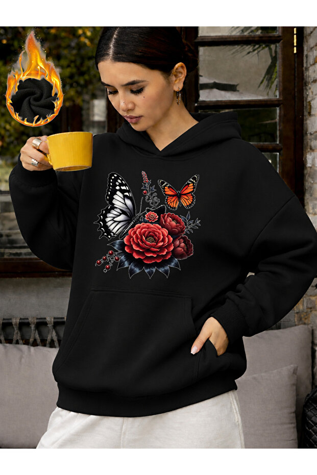 Unisex Printed Hooded Sweatshirt with Kangaroo Pocket, Comfortable Fit, Regular Cut