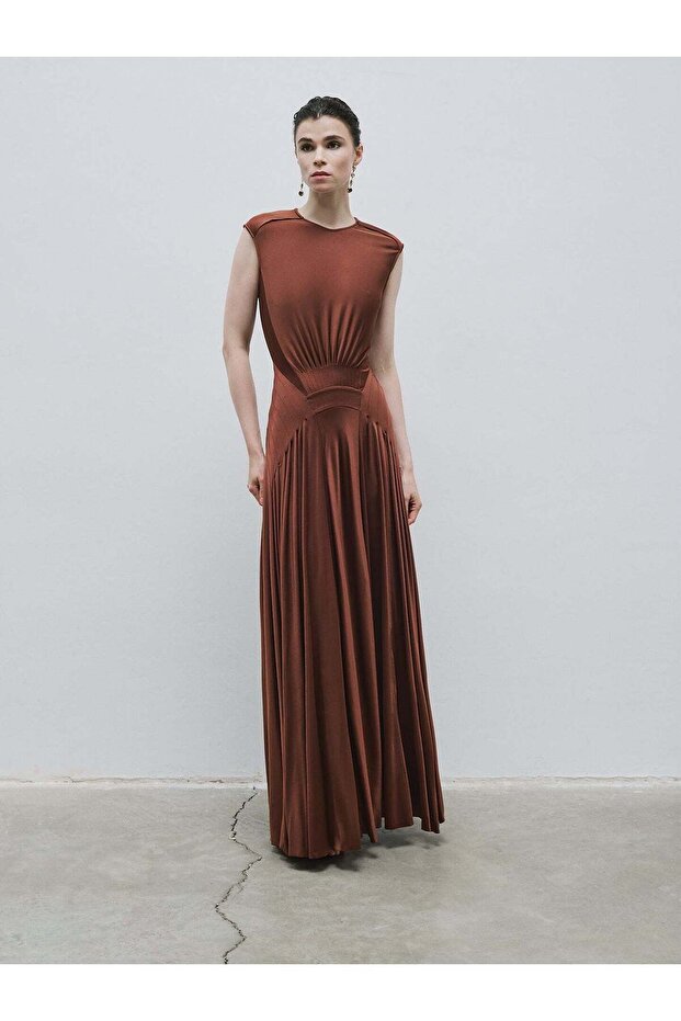 Drapeli Brown Long Dress
